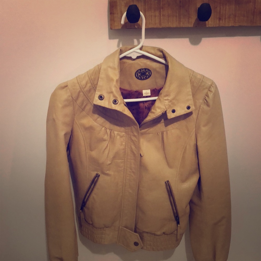 Anthropologie Idra XS tan leather jacket